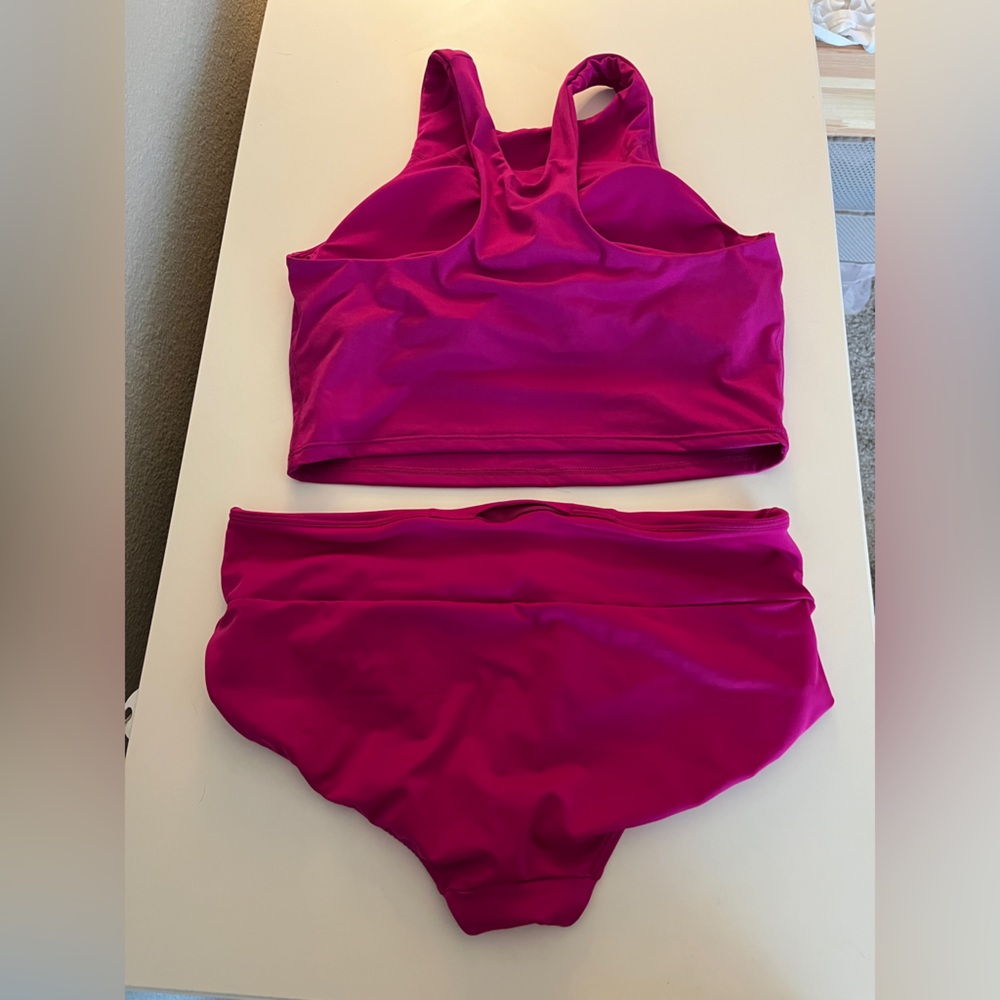 Athleta Hot Pink Active Bikini Set Top - Picture 2 of 4